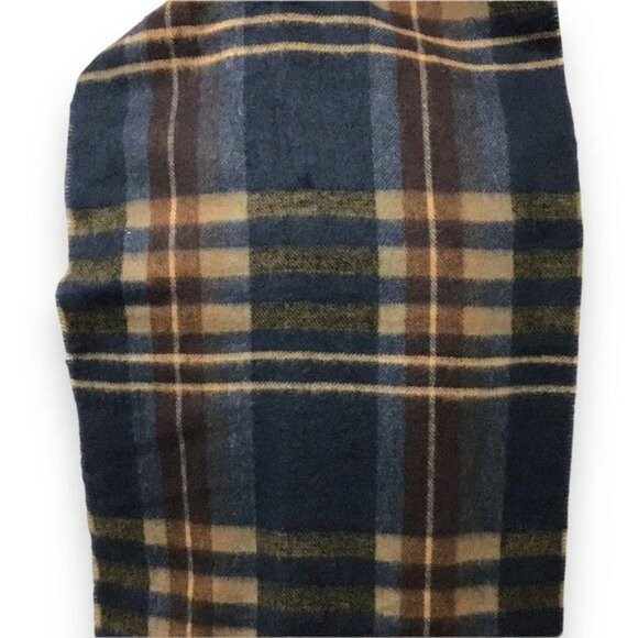 Cashmink Women’s Soft Knit Plaid Scarf, Navy, OSFA - Picture 5 of 6